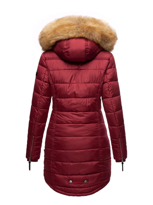 Navahoo Abrigo de Invierno Mujer Papaya – Entallado, Cálido & Con Cuello de Pelo Desmontable - Image 3