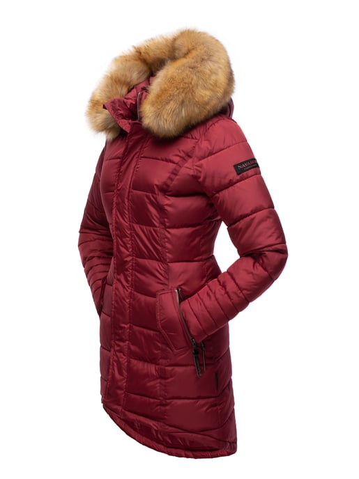 Navahoo Abrigo de Invierno Mujer Papaya – Entallado, Cálido & Con Cuello de Pelo Desmontable - Image 4