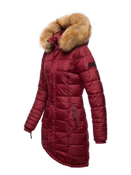 Navahoo Abrigo de Invierno Mujer Papaya – Entallado, Cálido & Con Cuello de Pelo Desmontable - Image 5