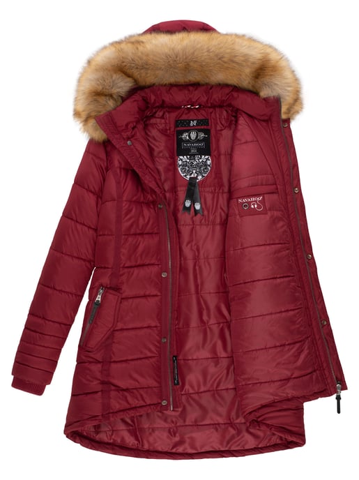 Navahoo Abrigo de Invierno Mujer Papaya – Entallado, Cálido & Con Cuello de Pelo Desmontable - Image 6