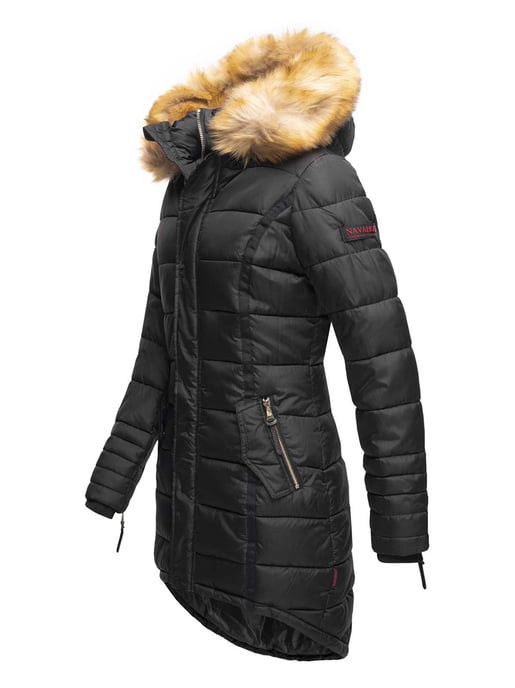Navahoo Abrigo de Invierno Mujer Papaya – Entallado, Cálido & Con Cuello de Pelo Desmontable - Image 2