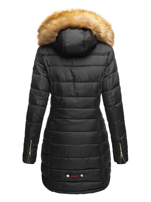 Navahoo Abrigo de Invierno Mujer Papaya – Entallado, Cálido & Con Cuello de Pelo Desmontable - Image 3