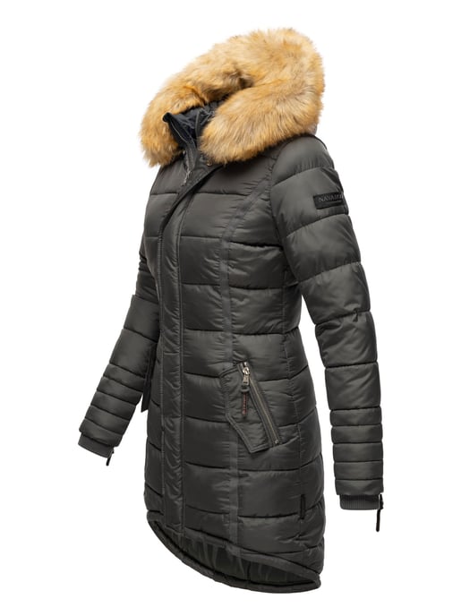 Navahoo Abrigo de Invierno Mujer Papaya – Entallado, Cálido & Con Cuello de Pelo Desmontable - Image 3