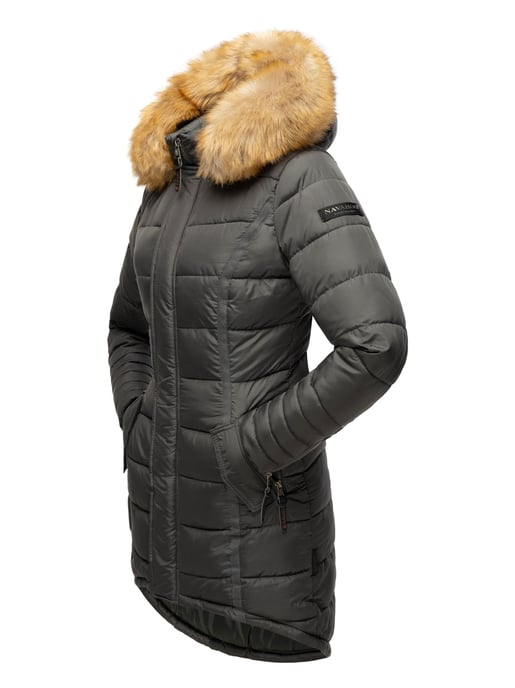 Navahoo Abrigo de Invierno Mujer Papaya – Entallado, Cálido & Con Cuello de Pelo Desmontable - Image 4