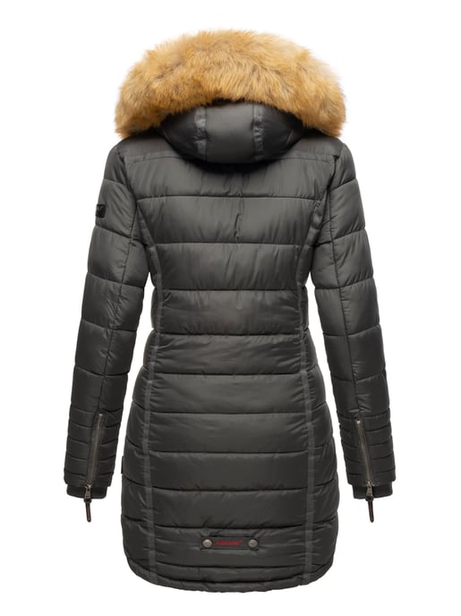 Navahoo Abrigo de Invierno Mujer Papaya – Entallado, Cálido & Con Cuello de Pelo Desmontable - Image 5