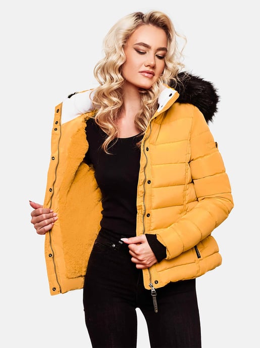 Navahoo Abrigo de Invierno Mujer Miamor – Forro de Borreguito, Capucha & Cuello de Pelo Desmontables - Image 4