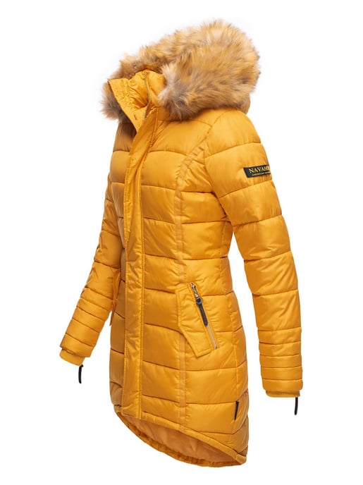 Navahoo Abrigo de Invierno Mujer Papaya – Entallado, Cálido & Con Cuello de Pelo Desmontable - Image 2