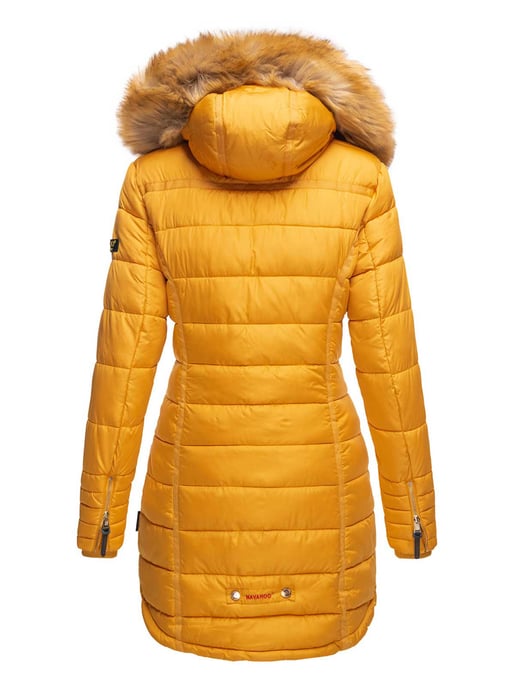 Navahoo Abrigo de Invierno Mujer Papaya – Entallado, Cálido & Con Cuello de Pelo Desmontable - Image 3