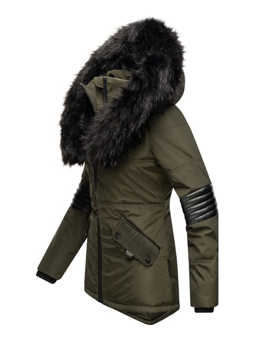 Navahoo Abrigo de Invierno Mujer Nirvana – Cálido, Con Cuello de Pelo Voluminoso & Forro de Borreguito - Image 3