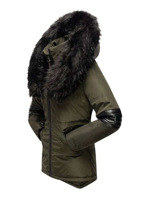 Navahoo Abrigo de Invierno Mujer Nirvana – Cálido, Con Cuello de Pelo Voluminoso & Forro de Borreguito - Image 4