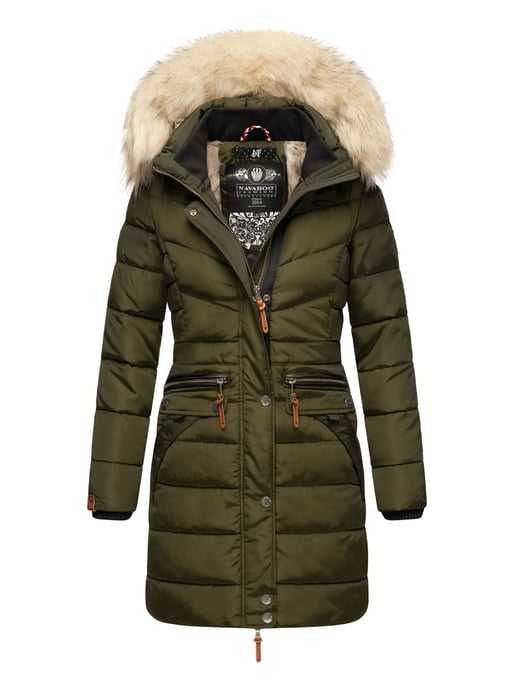 Navahoo Abrigo de Invierno Mujer Paula – Muy Cálido, Repelente al Agua & Con Cuello de Pelo Desmontable - Image 1