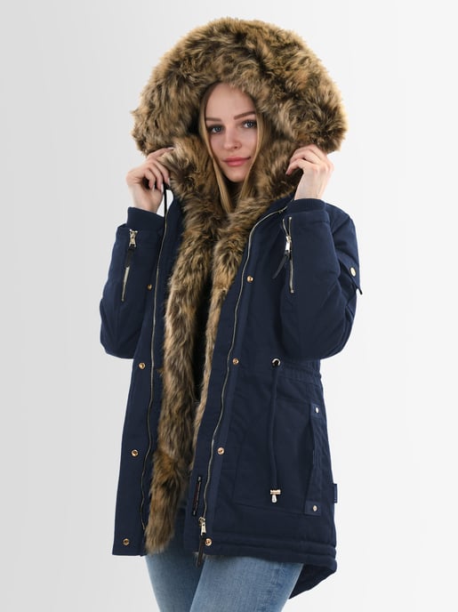 Navahoo Abrigo de Invierno Mujer Daria – Clásico, Cálido & Con Pelo Desmontable - Image 4