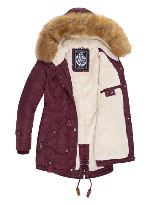 Navahoo Abrigo de Invierno Mujer B399 – Cálido, Repelente al Agua & Con Cuello de Pelo Desmontable - Image 4