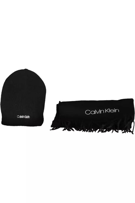 Conjunto de gorro y bufanda negro - Image 1