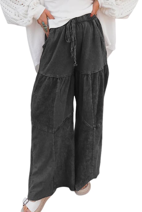 Pantalones Anchos de Patchwork - Image 4