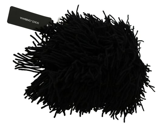 Gorro de punto de cebra con flecos en crema y negro - Image 4