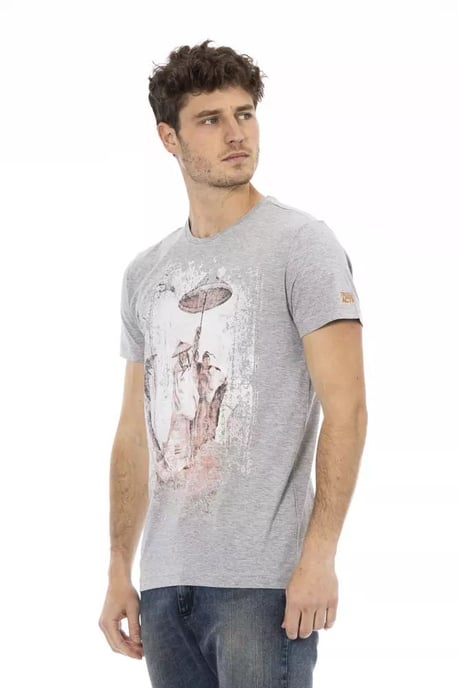 Camiseta gráfica gris estilo casual - Image 3