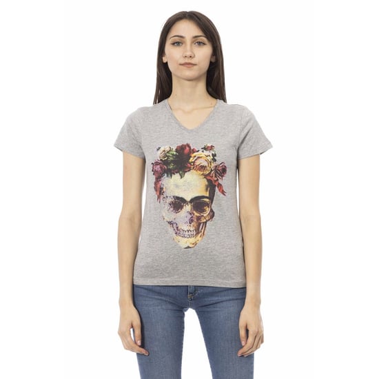 Camiseta V en cuello Frida Skull Estilo Casual - Image 1