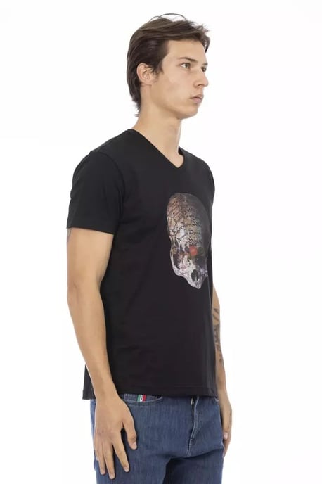 Camiseta de cuello en V con gráfico de calavera - Image 3