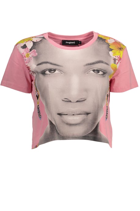 Camiseta Corta de Manga Corta con Estampado de Cara - Image 1