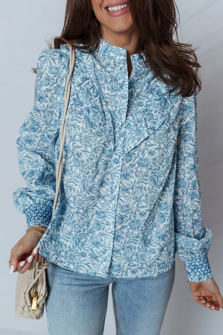 Blusa de Botones con Estampado Floral - Image 5