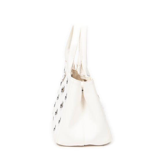 Prada Small Grommet Canapa Tote en Marfil Lienzo - Image 3