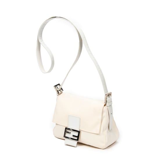 Fendi Flap Crossbody en Marfil/Blanco Lienzo - Image 2