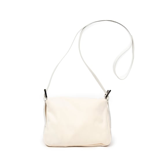 Fendi Flap Crossbody en Marfil/Blanco Lienzo - Image 5