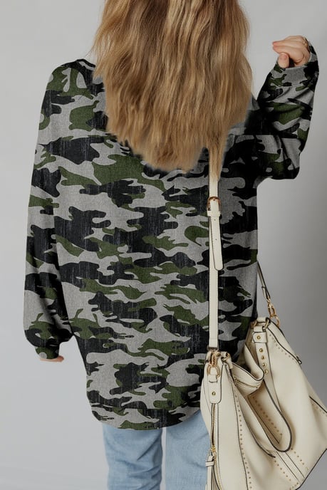 Sudadera de terciopelo con estampado de camuflaje - Image 2