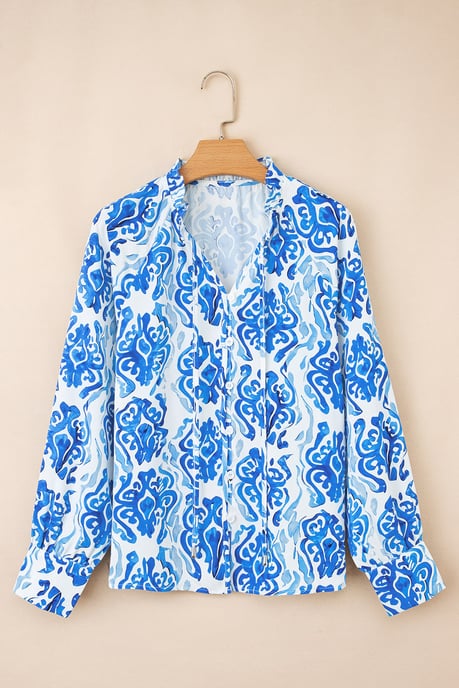 Blusa de cuello en V con estampado floral - Image 4