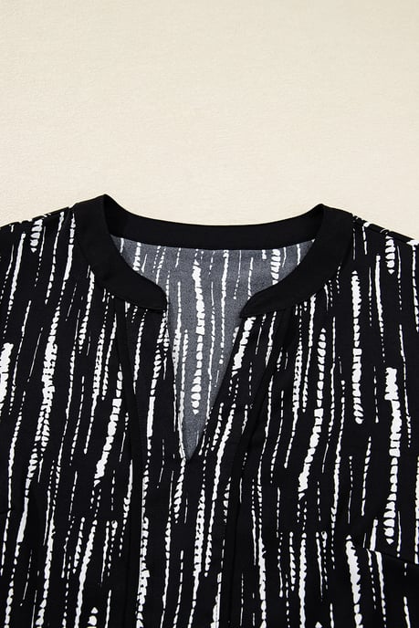 Blusa de manga larga con cuello en V a rayas - Image 6