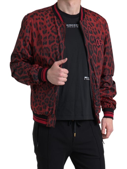 Chaqueta Bomber Leopardo Rojo y Negro - Image 2