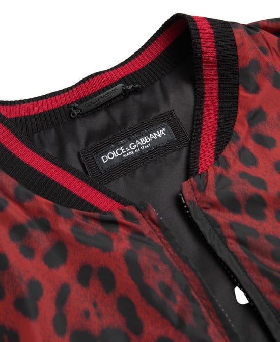 Chaqueta Bomber Leopardo Rojo y Negro - Image 3