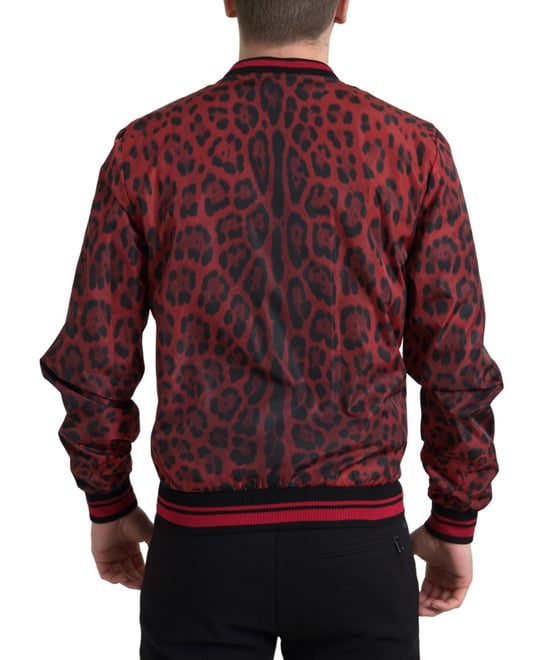 Chaqueta Bomber Leopardo Rojo y Negro - Image 4