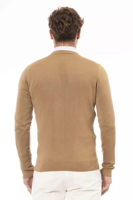 Suéter de punto en V color camel - Image 3