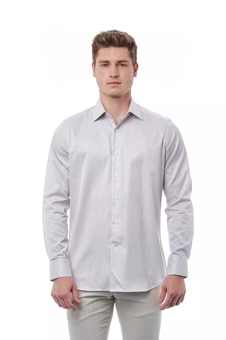 Camisa de vestir de rayas ajustada - Image 1