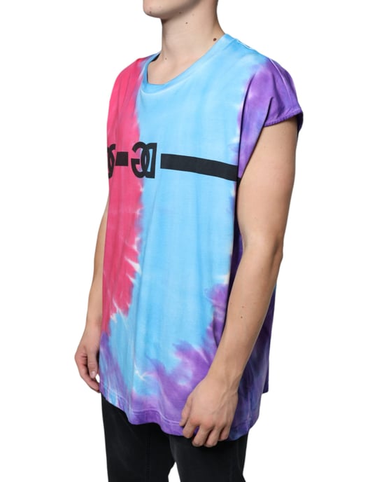 Camiseta de cuello redondo de manga corta en tie-dye - Image 3