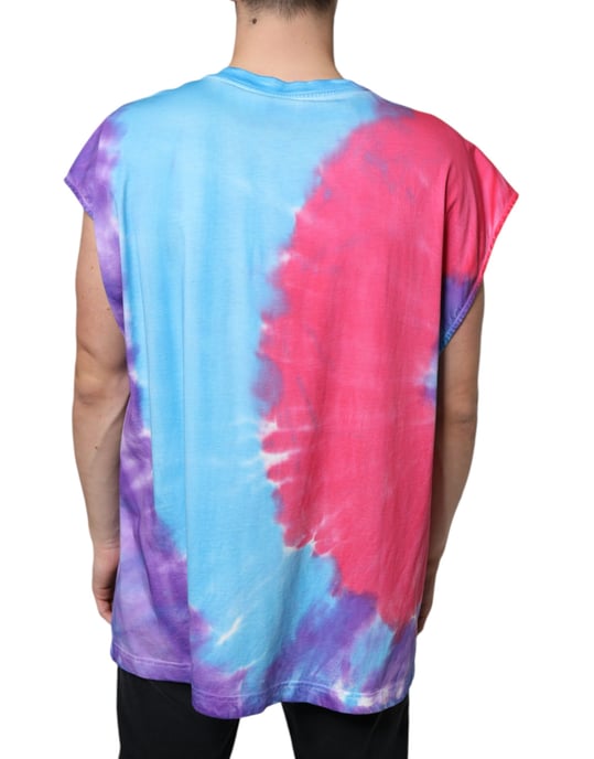 Camiseta de cuello redondo de manga corta en tie-dye - Image 4
