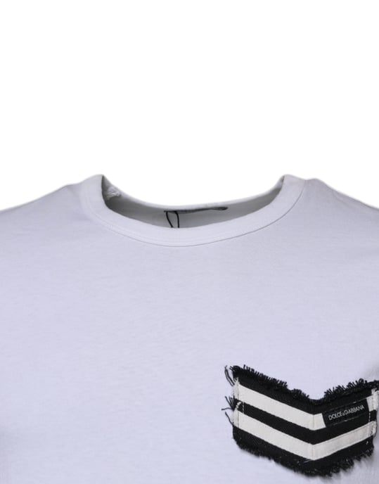 Camiseta de manga corta con detalle de parche en el cuello redondo - Image 3