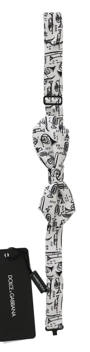 Corbata de Pajarita con Estampado de Instrumentos Musicales - Image 2