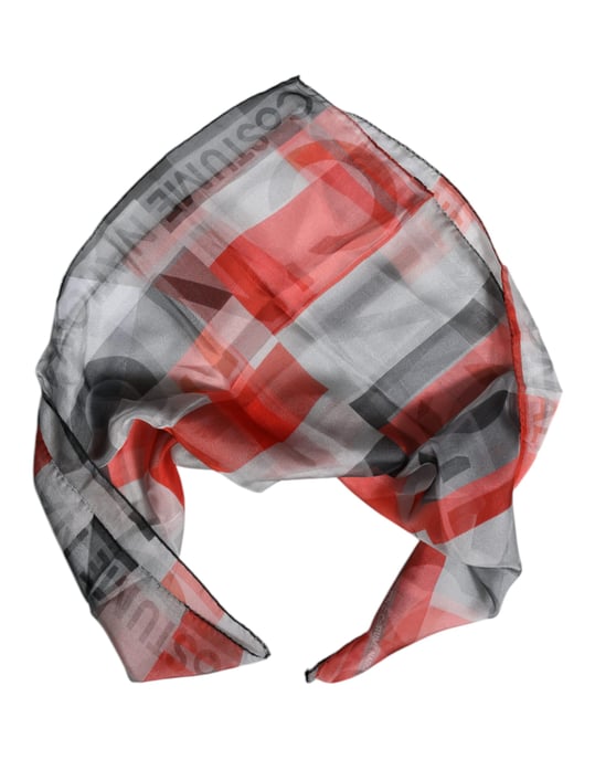 Pañuelo de Seda con Estampado Geométrico - Image 4