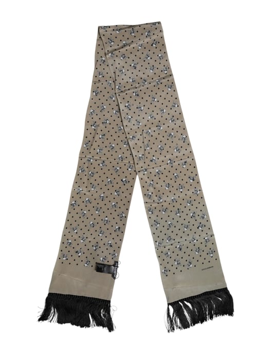 Bufanda con estampado de calaveras y flecos - Image 2