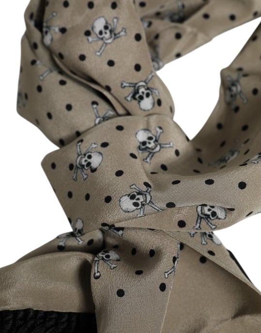 Bufanda con estampado de calaveras y flecos - Image 4
