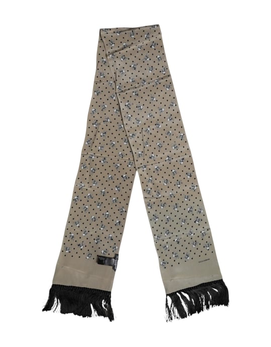 Bufanda con estampado de calaveras y flecos - Image 5