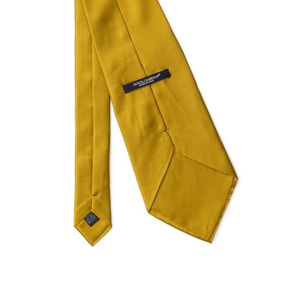 Corbata de Seda Dorada Sólida - Image 2
