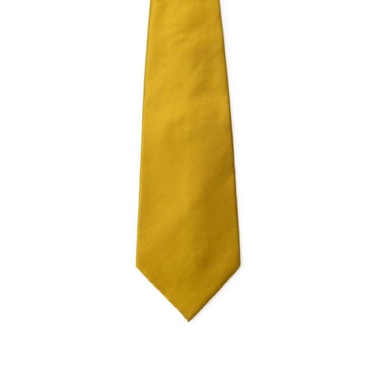 Corbata de Seda Dorada Sólida - Image 3