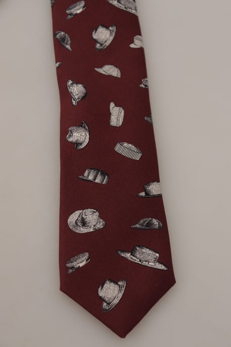 Corbata con estampado de sombreros Kra3191 - Image 3