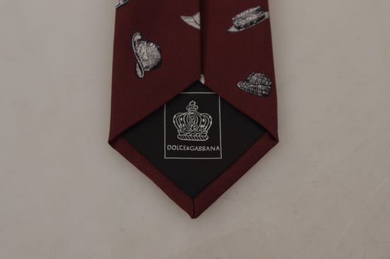 Corbata con estampado de sombreros Kra3191 - Image 5
