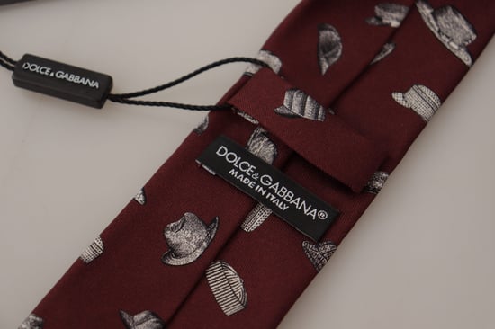 Corbata con estampado de sombreros Kra3191 - Image 6