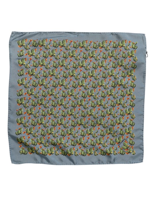 Pañuelo de bolsillo de seda con estampado de cactus - Image 2